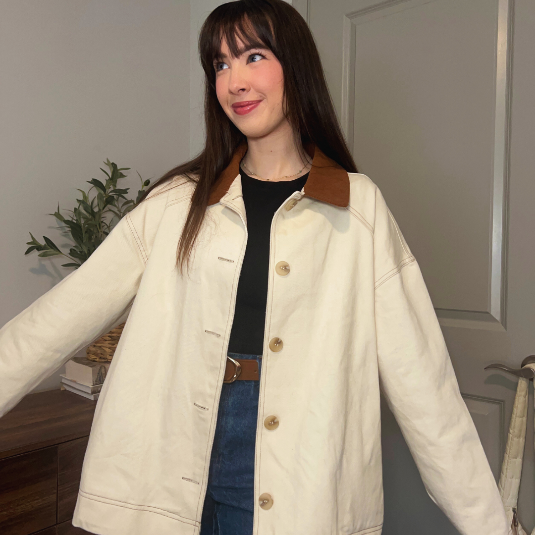 ANNA CORDUROY COLLARED BARN JACKET
