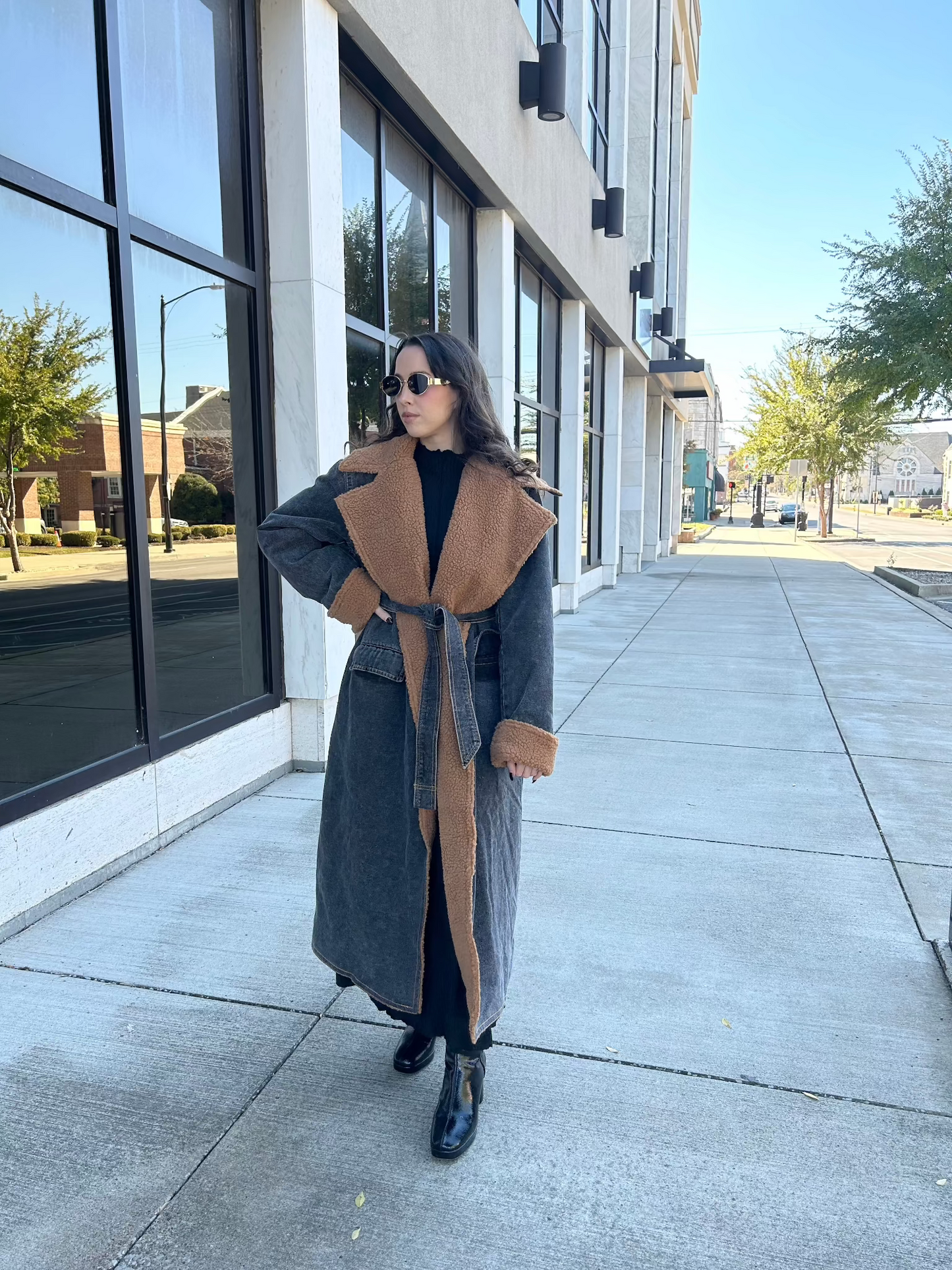 DENIM SHERPA COAT