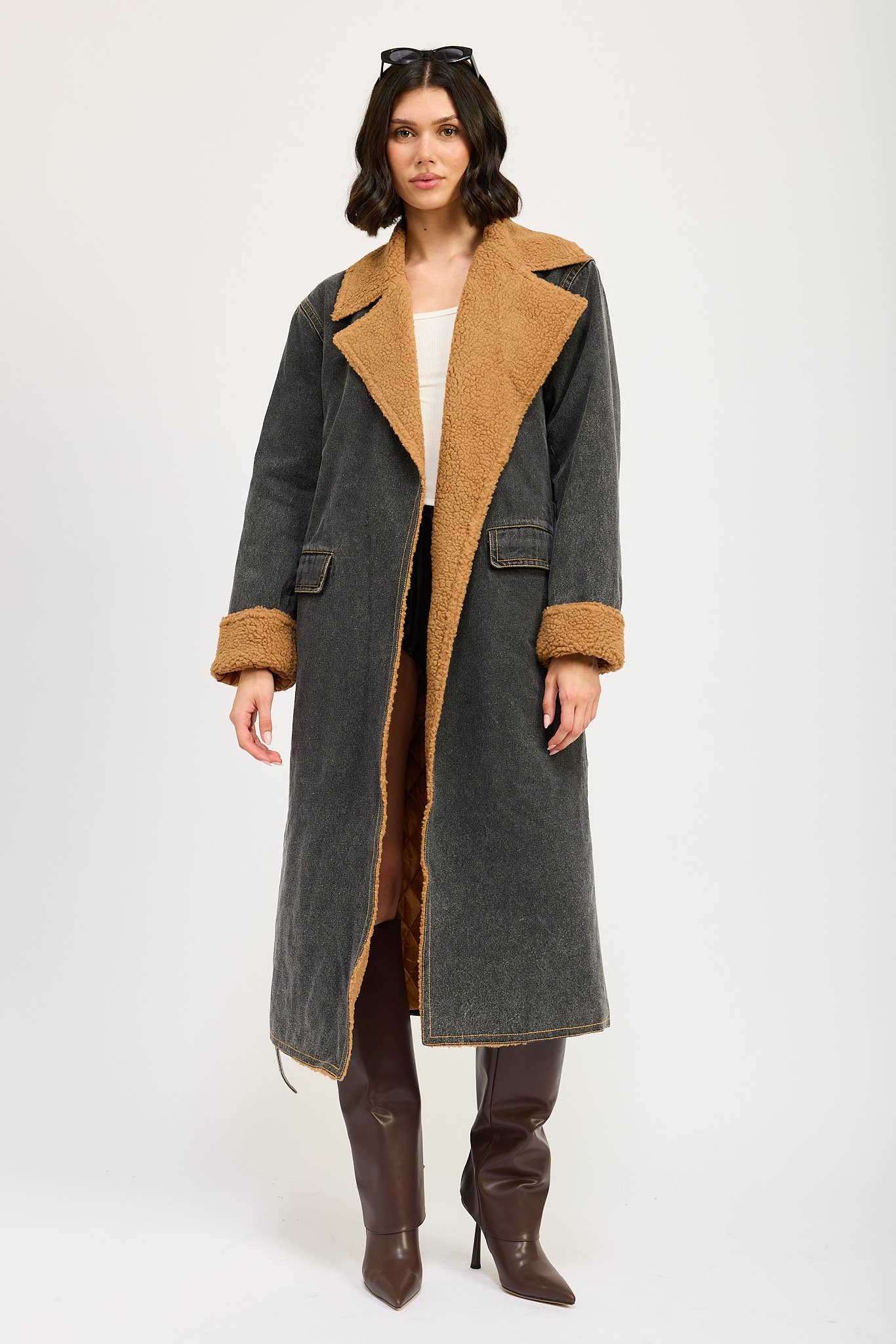 DENIM SHERPA COAT
