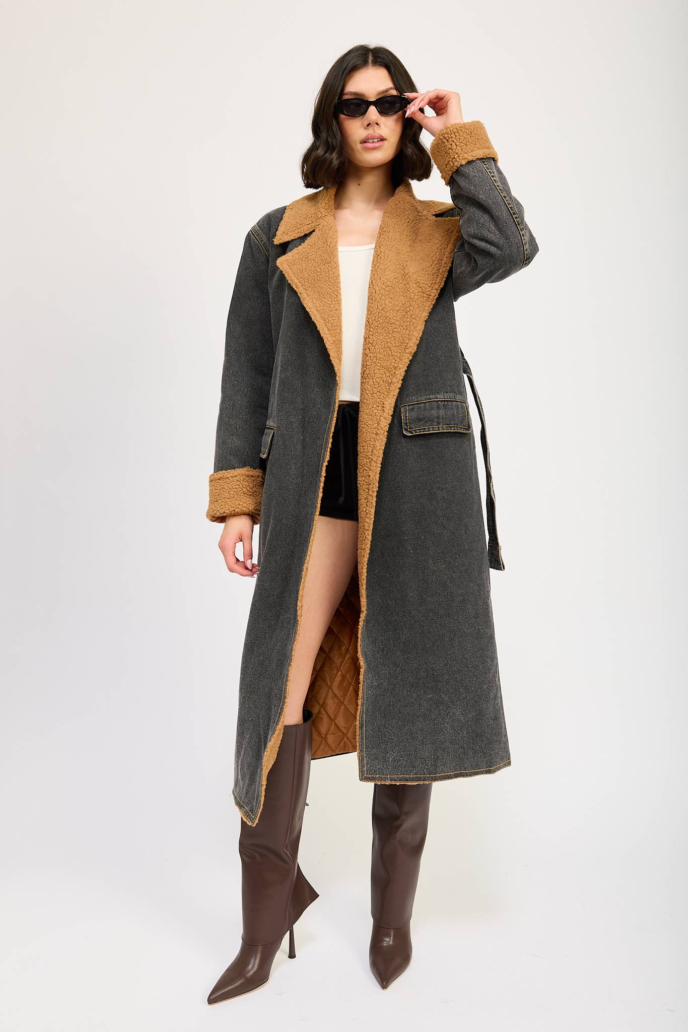 DENIM SHERPA COAT