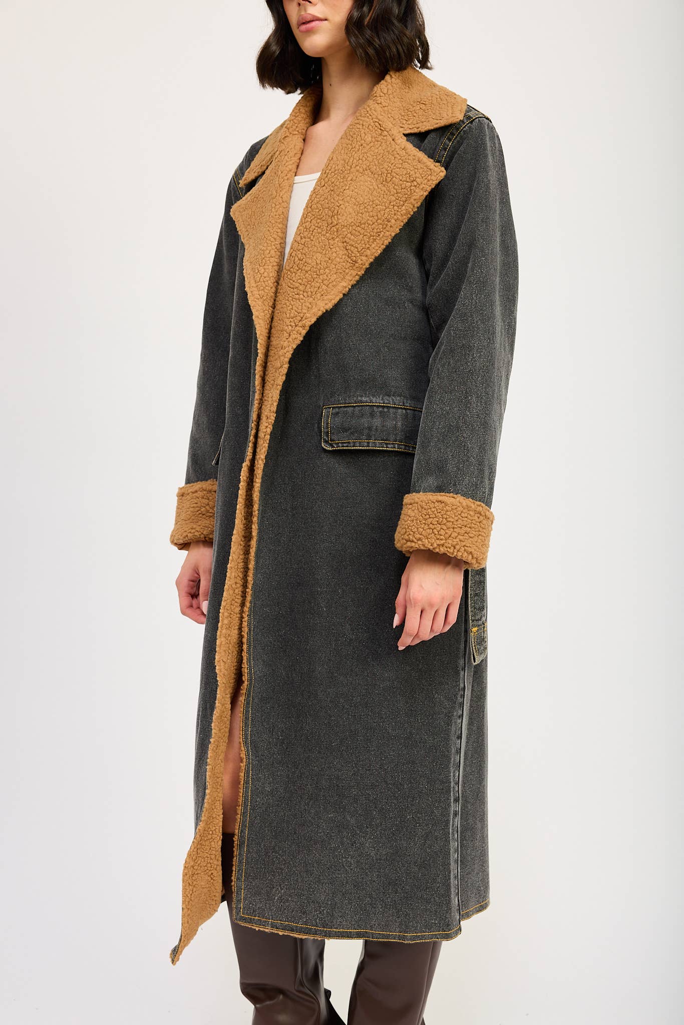 DENIM SHERPA COAT